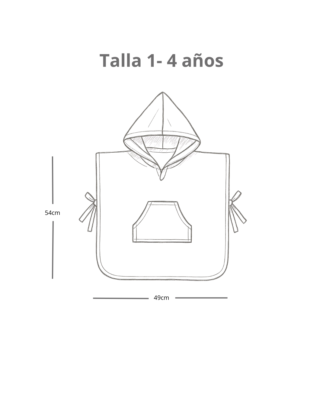 Poncho Toalla Azul Talla 1-4 años
