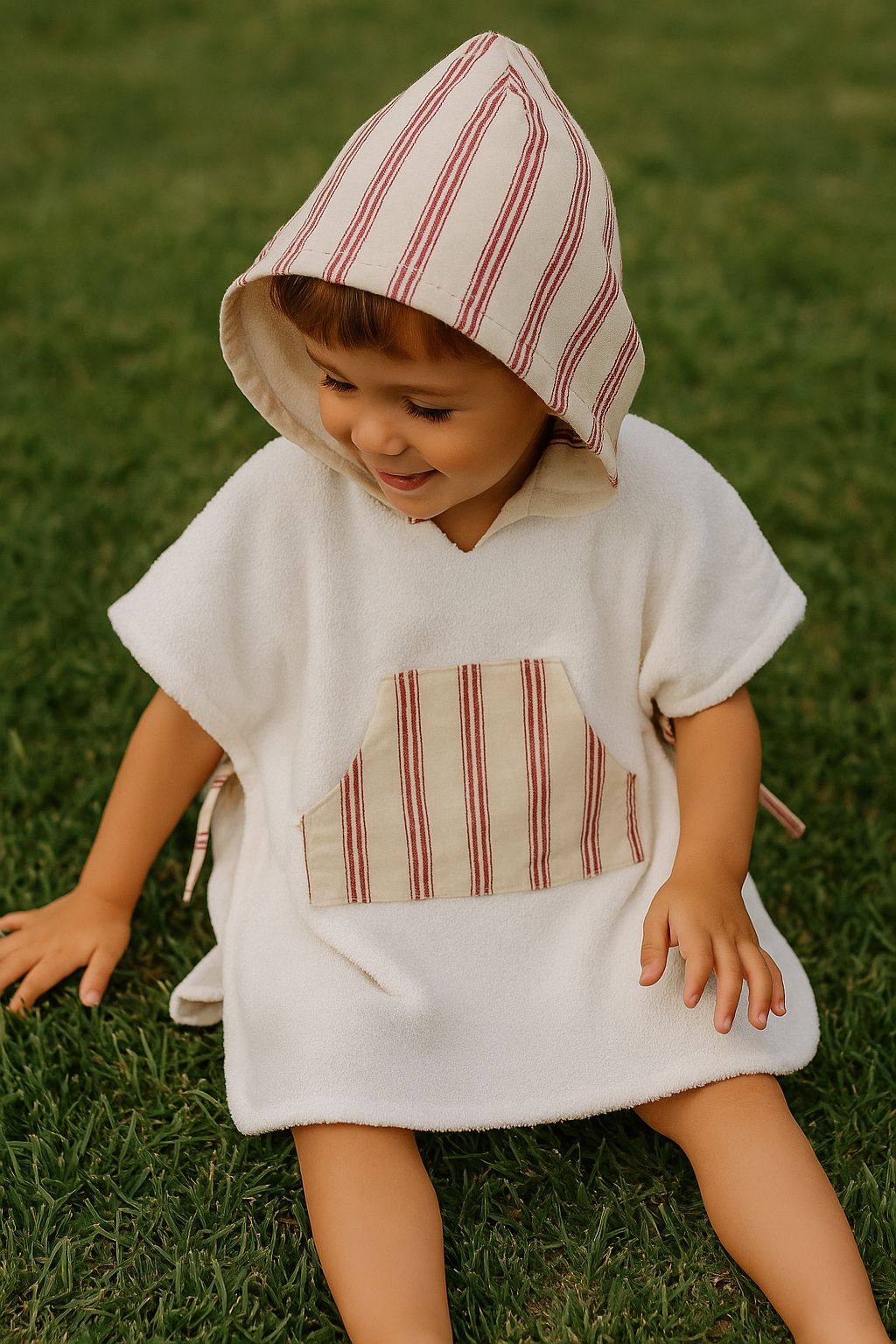 Poncho Toalla Rojo Talla 4-8 años