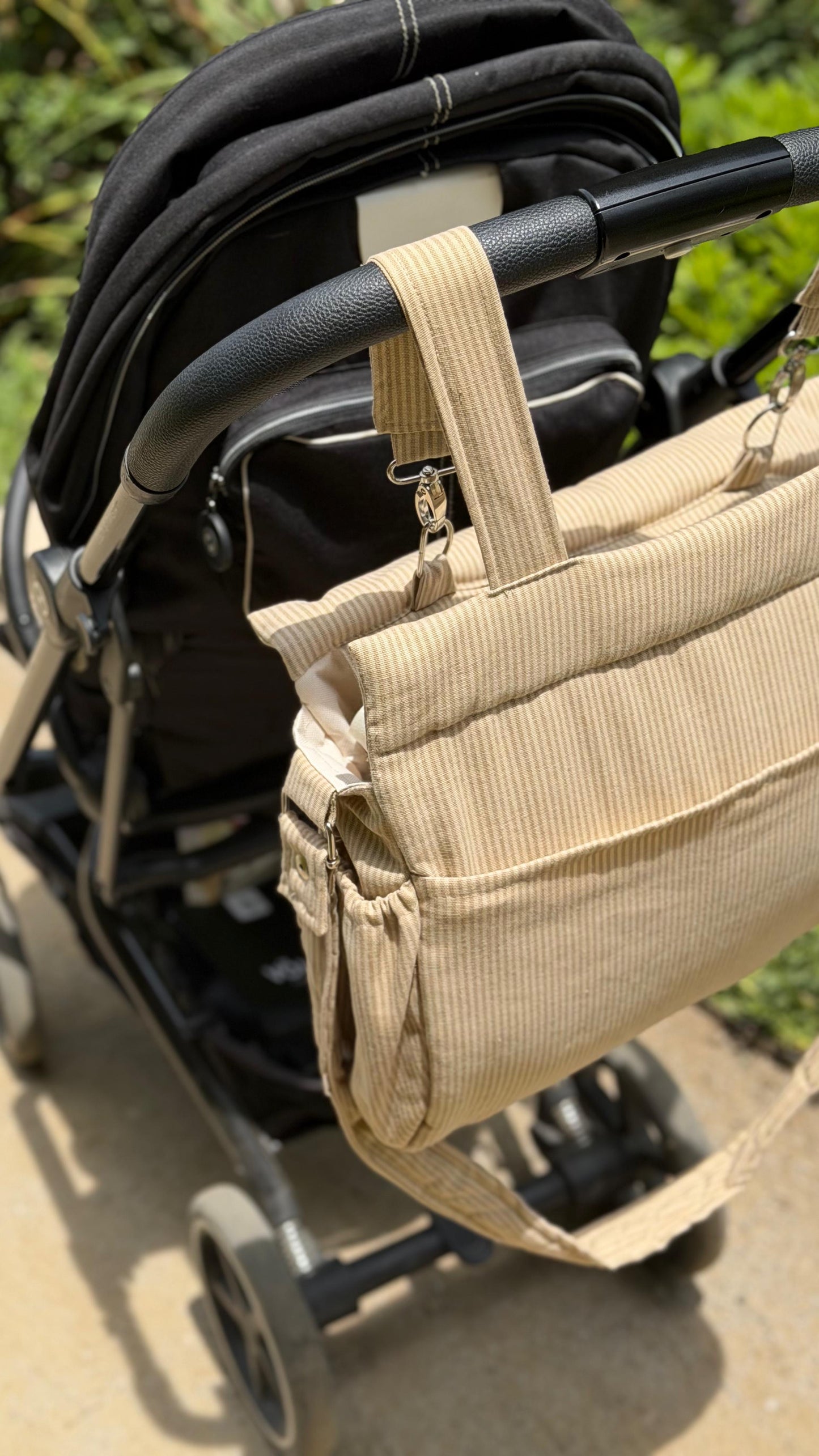 Bolso Clásico Líneas Beige