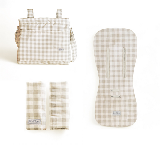 Pack Coche Vichy Beige