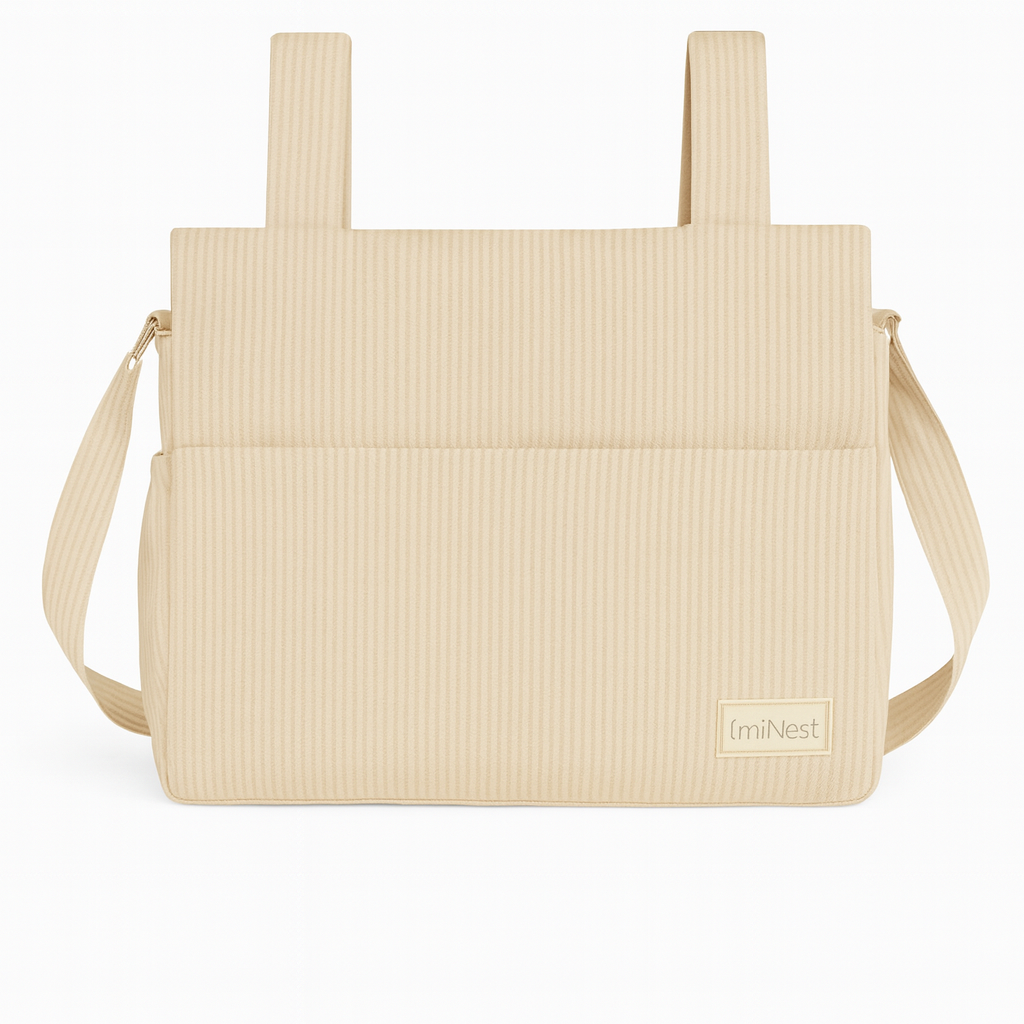 Bolso Clásico Líneas Beige