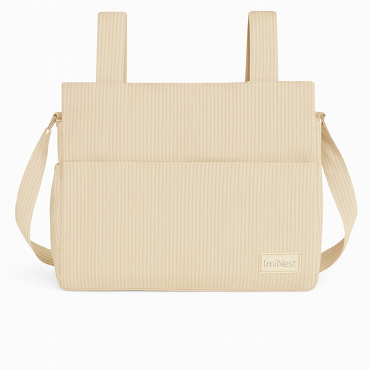 Bolso Clásico Líneas Beige