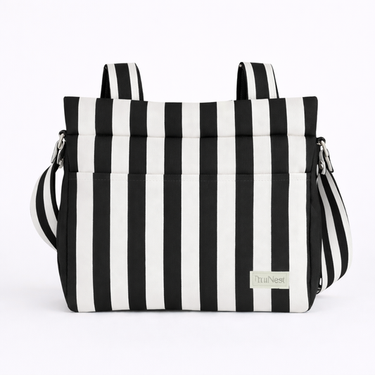 Bolso Clásico Rayas Negro