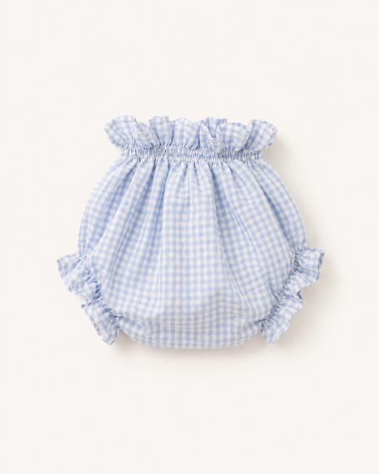 Cubre pañal vichy celeste