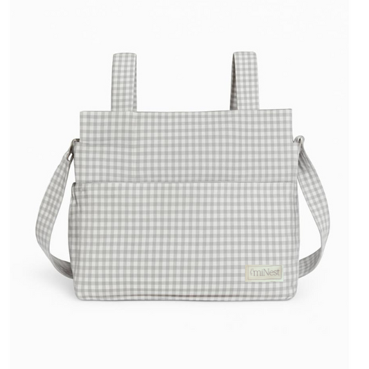 Bolso Clásico Mini Vichy Gris